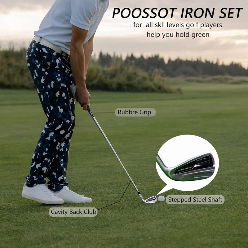 POSSOT Golf Irons Individual,Driving Iron Golf Iron Set for Men 5,6,7,8,9,P,S,W Right Handed with Beginner's Iron Set Regular Flex Steel Shaft, Iron Set - Image 5
